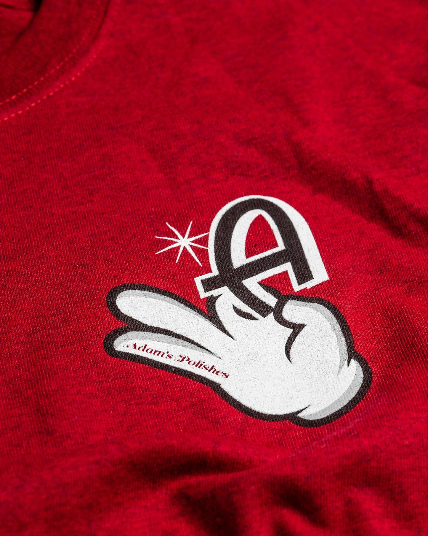 Adam's Red Cartoon Glove T-Shirt