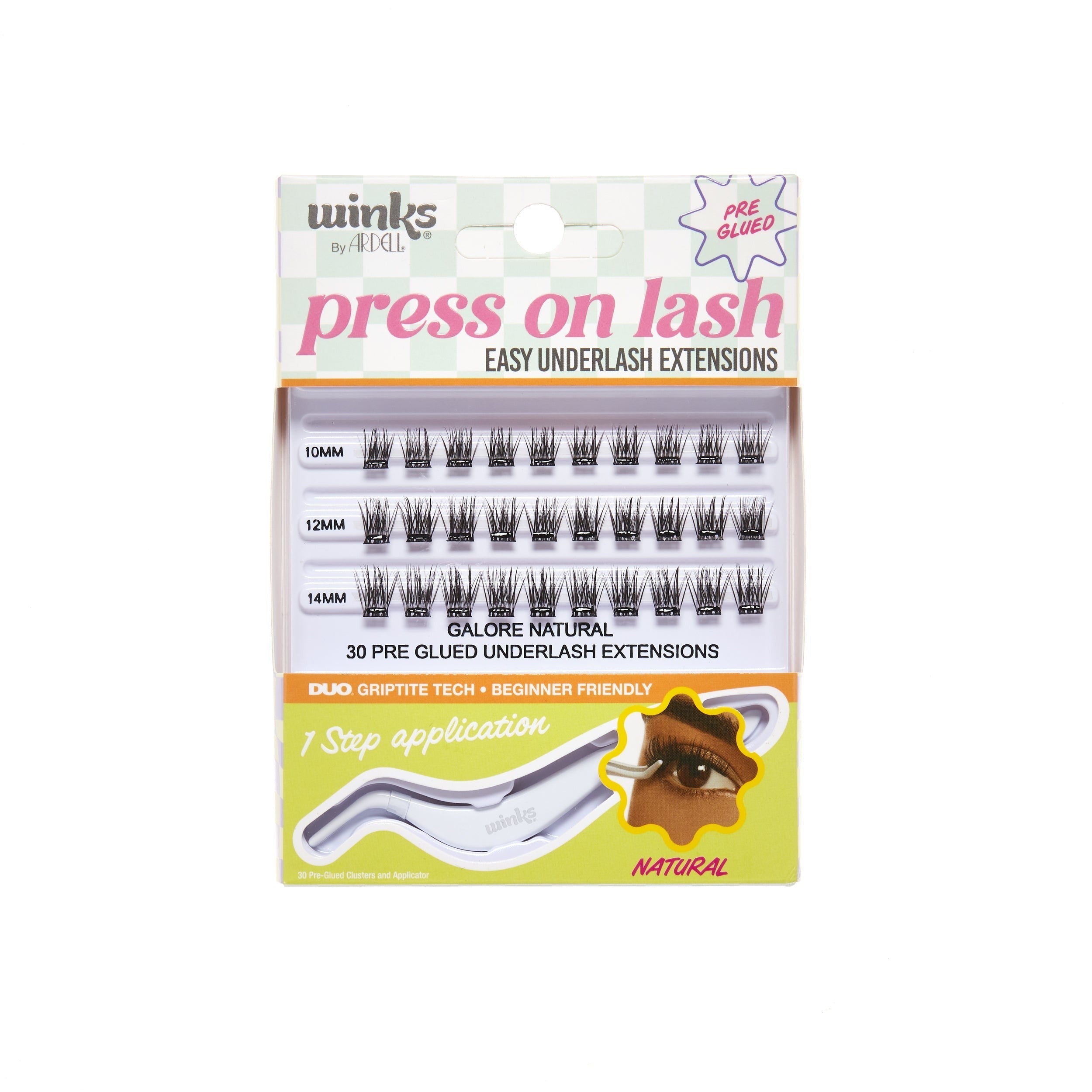 Winks Press On 30 pc Natural + Applicator