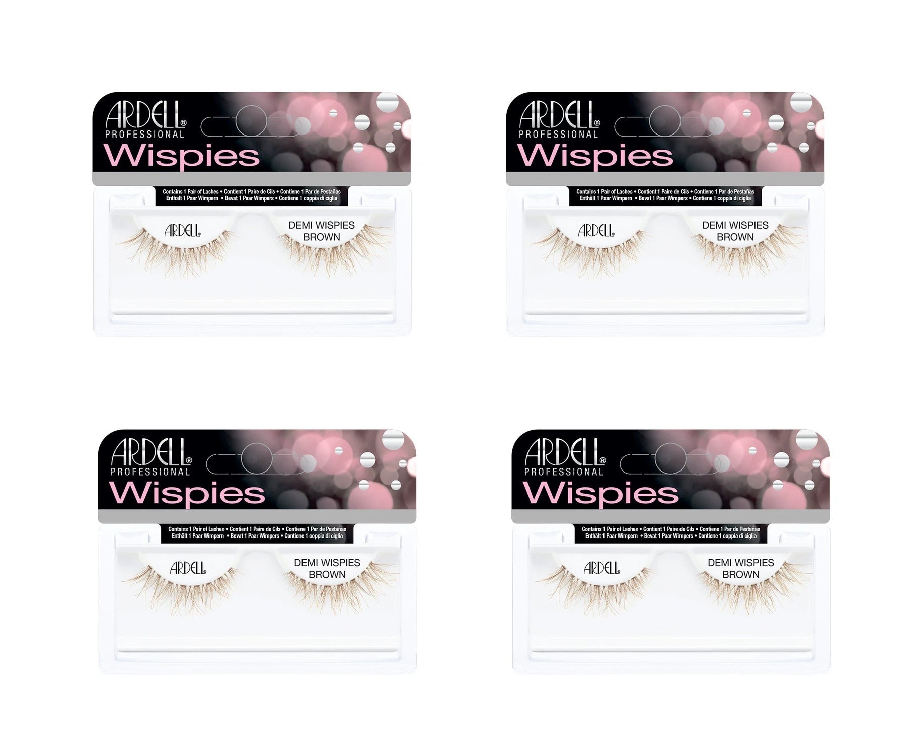 Demi Wispies - Brown, 4-Pack