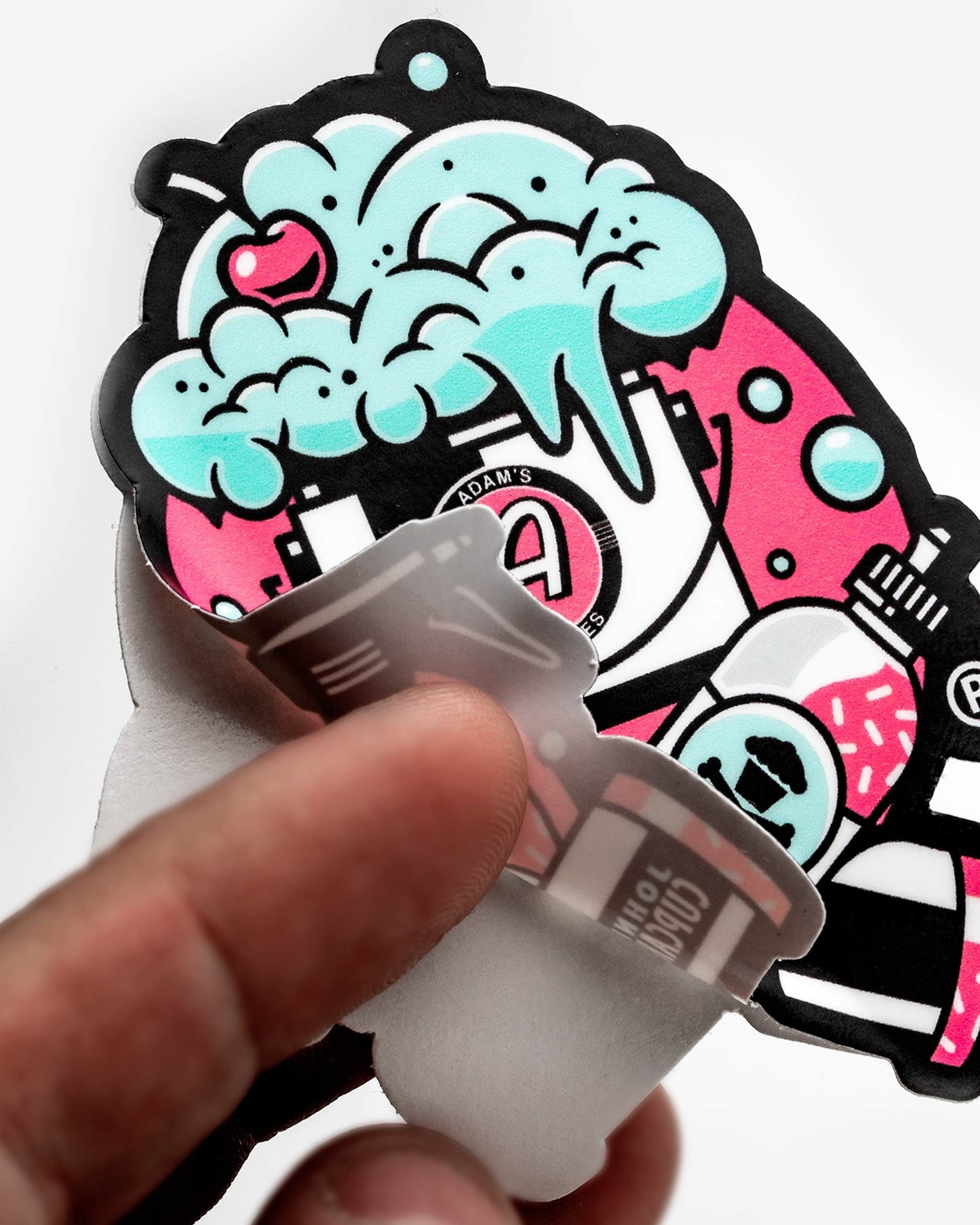 Adam's Polishes x Johnny Cupcakes Pink Bucket Cupcake Sticker