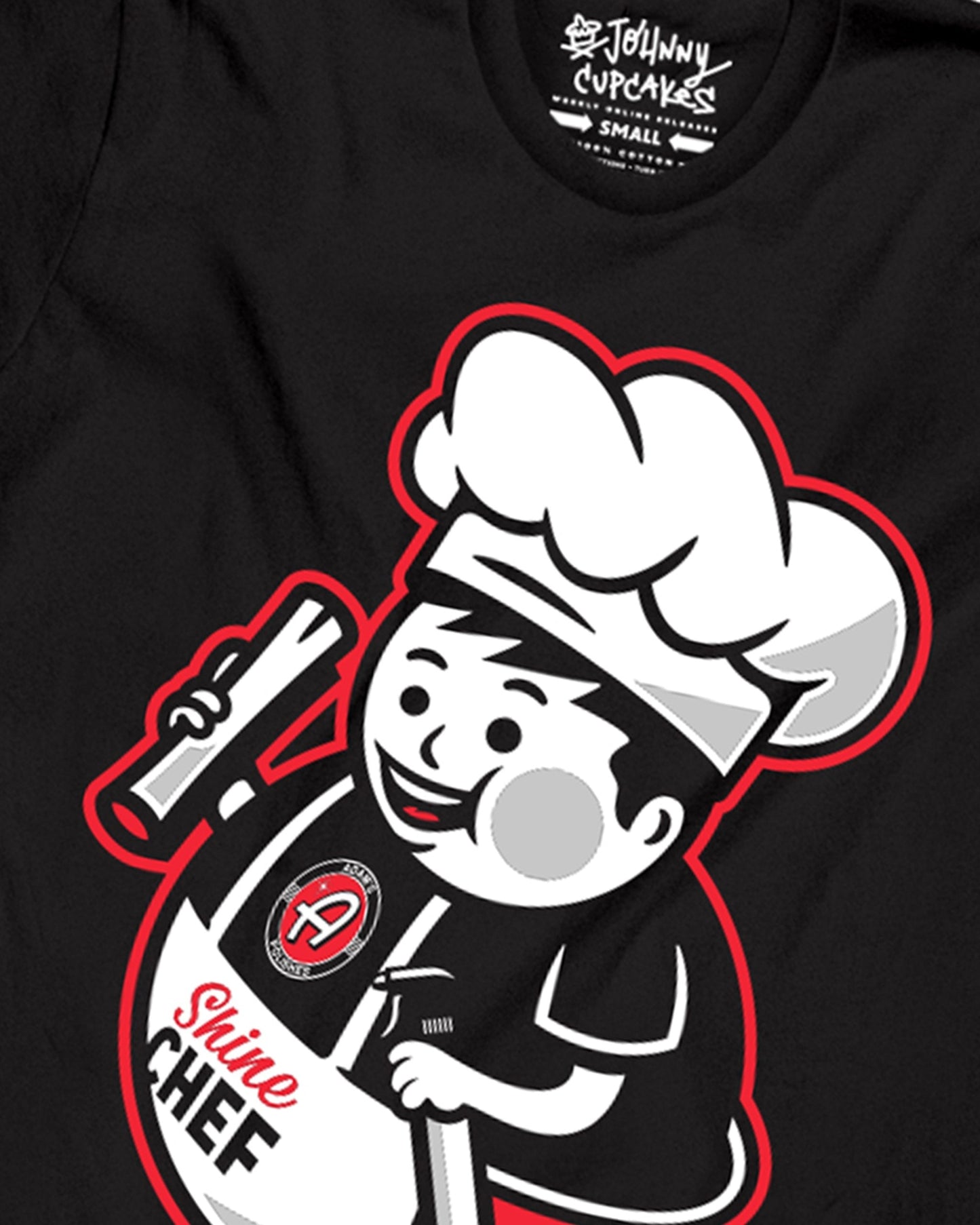 Adam's Polishes x Johnny Cupcakes Black Shine Chef T-Shirt