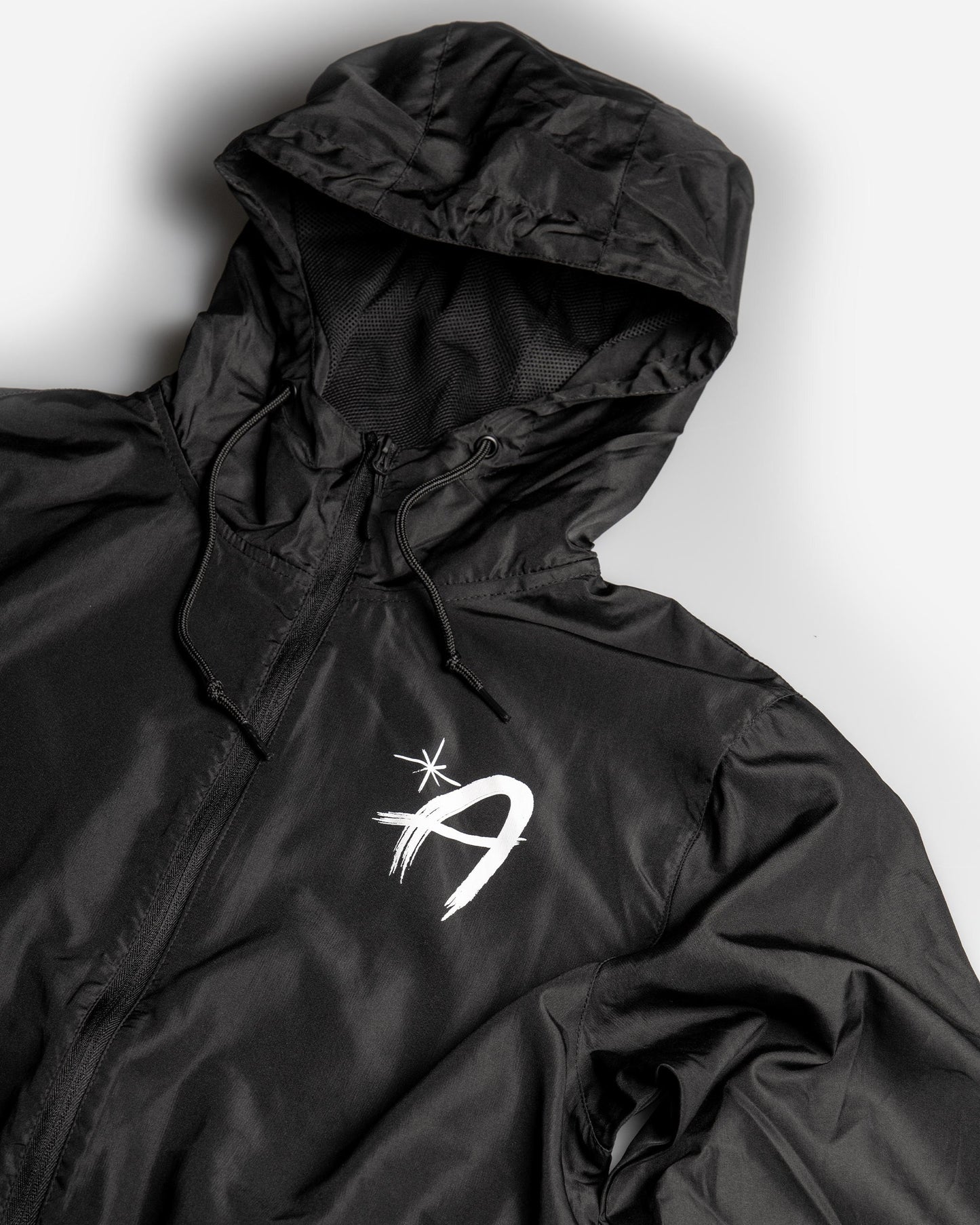 Adam's Black Brushed Logo Windbreaker