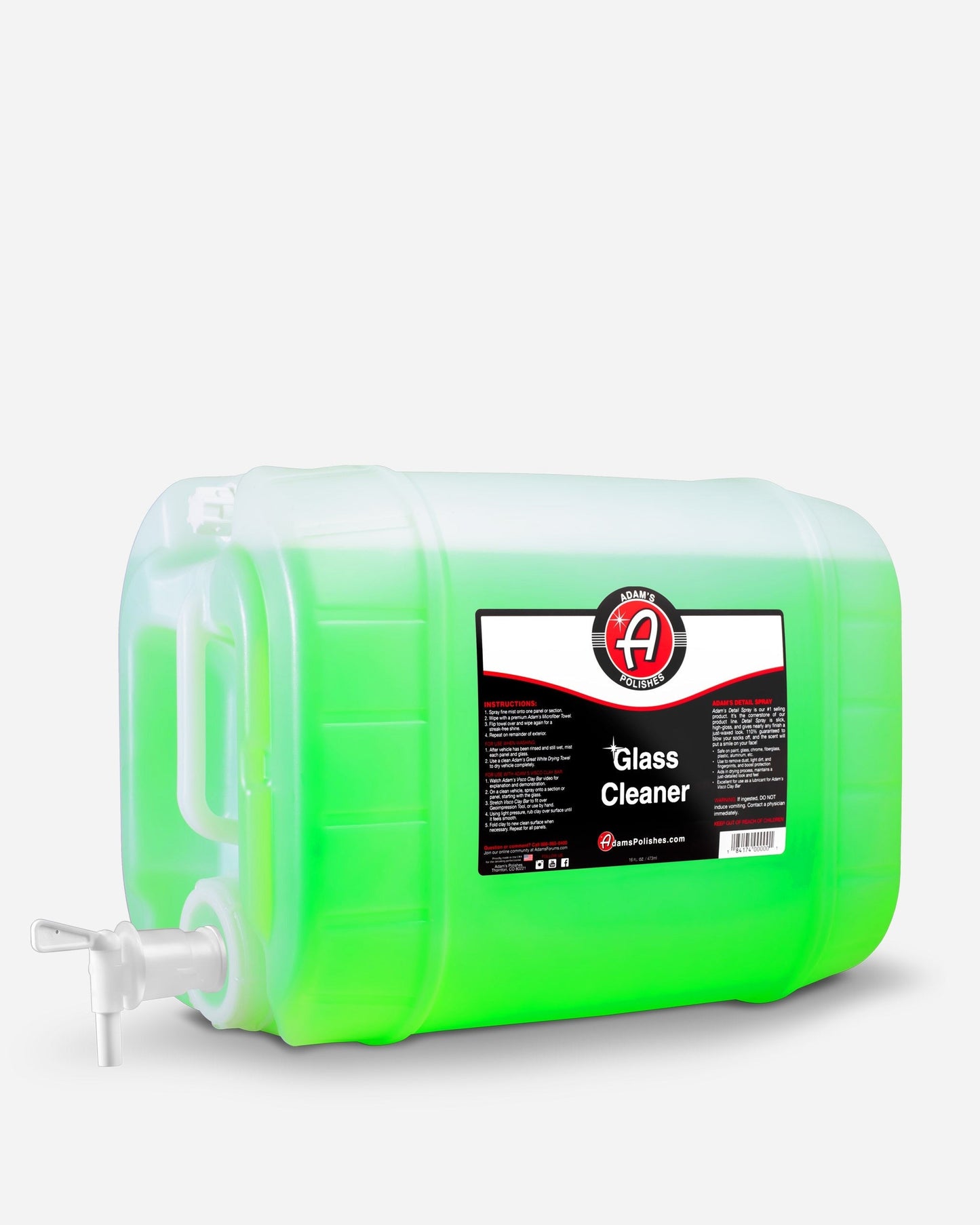Adam's Glass Cleaner Gallon with Free 16oz